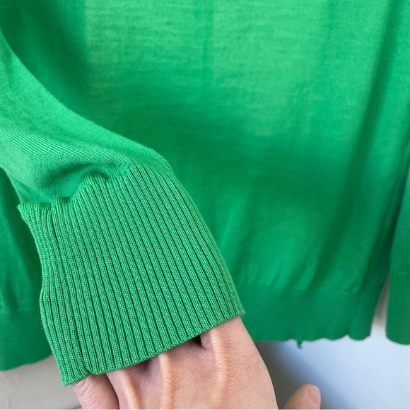 J.Crew Bright Green Jewel toned Cardigan w/Crystal Shaped Buttons - Picture 3 of 8